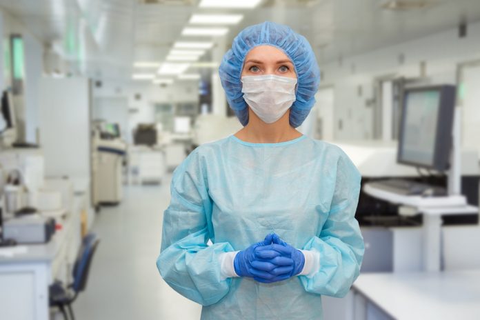 Portrait,Of,Doctor,In,Scrubs.,A,Female,Doctor,In,A