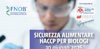 “Sicurezza Alimentare: HACCP per i Biologi”: evento il 30 giugno a Napoli