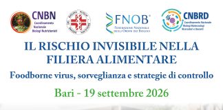 “Il rischio invisibile nella filiera alimentare. Foodborne virus, sorveglianza e strategie di controllo”: evento a Bari il 19 settembre 2026