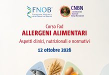 “Allergeni alimentari. Aspetti clinici, nutrizionali e normativi”: corso Fad il 12 ottobre 2026
