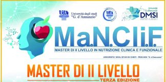 Master di II livello in “Nutrizione Clinica e Funzionale” all’Università degli Studi “Gabriele D’Annunzio” di Chieti-Pescara